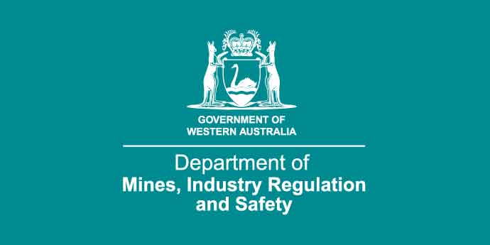 Government of Western Australia Department of Mines Industry Regulation and Safety logo