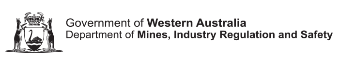 Government of Western Australia Department of Mines Industry Regulation and Safety logo